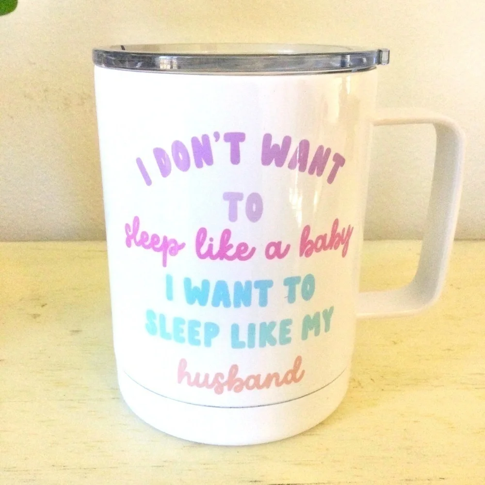 “I Want To Sleep” New in Box Travel Coffee Mug